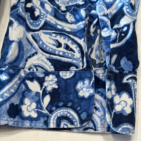 Lauren Ralph Lauren Button Down Blue Floral Paisley 3 Quarter Sleeve 2X - Picture 7 of 7